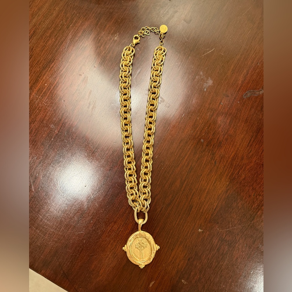 Susan Shaw Cross Intaglio Necklace (with dust bag)